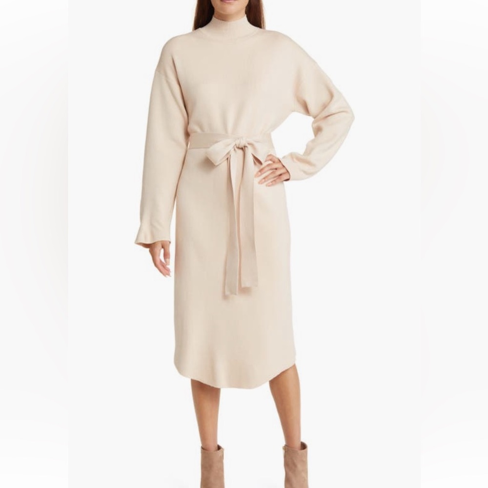 Beige Sweater Dress